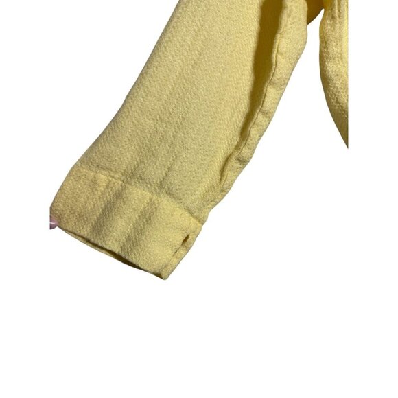 Eileen Fisher Womens Yellow Textured Button-Front Tunic Top 3/4 Sleeve 100% Line - Picture 5 of 6